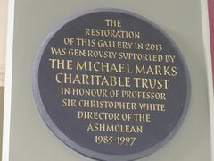 Commemorative plaque within The Ashmolean Museum