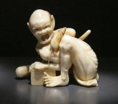 Ratcatcher netsuke sculpture in Ashmolean Museum