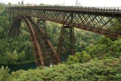 Paderno d'Adda bridge in Italy viewed from the Paderno side towards the northeast