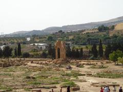 Dioscuri Temple ruins in Agrigento, Sicily