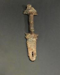 Ancient Iberian iron shield handle from the 4th century BC