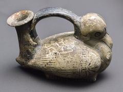 Ancient Greek ceramic askos shaped like a duck