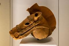 Horse head shaped haniwa at the British Museum