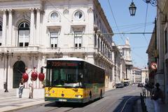 Lisbon Mercedes bus on the street