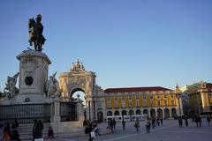 Praça do Comércio at sunset in Lisbon