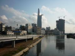 Bitexco Financial Tower and M & C Tower in Ho Chi Minh City