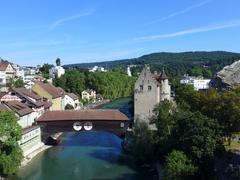 aerial view of Baden in Canton Aargau, Switzerland