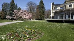 Kurpark in Baden, Switzerland in early April