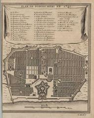 Plan of Pondicherry in 1741 by Bellin