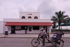 French cafe on the beach in Pondicherry