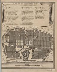 Plan of Pondicherry in 1741 by Bellin