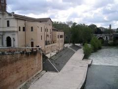 Tiber Island and Basilica of St. Bartholomew in Rome