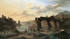 river view with the Ponte Rotto by Jacob de Heusch