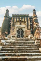 Front view of Khirki Masjid at Khirki Village, Delhi