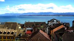 beautiful view of Lake Geneva from Nyon Fort