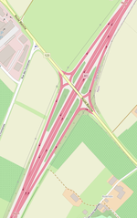 Map of Nyon's A1 motorway exit in Switzerland