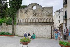 Ravello townscape with historic buildings and lush landscapes