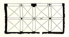 Historical woodcut of Palazzo Rufolo's garden pavilion layout