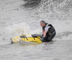 Person riding a jet ski on water