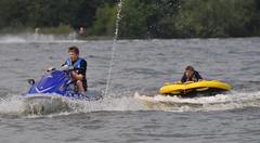 Jet ski and yellow doughnut at Kingsbury Water Park