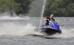 Jet Ski going into a turn at Kingsbury Water Park