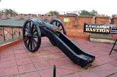 Cannon on the radial building wing of the gate war on the southwest side at Fort Kościuszko