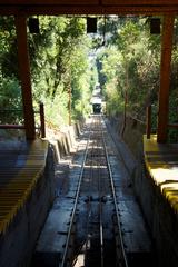 Funicular railway ascending Cerro San Cristóbal in Santiago, Chile