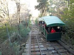 Cerro San Cristóbal funicular crossing in Santiago, Chile