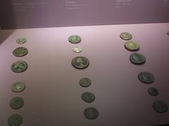 Roman coins on display at Roman Museum in Nyon