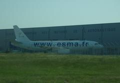 unregistered Dessault aircraft in ESMA colors in Montpellier