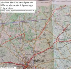 1944 German defense lines north of Montpellier