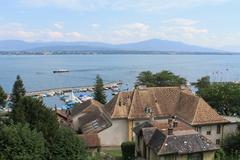 Nyon, Vaud, Switzerland panoramic view