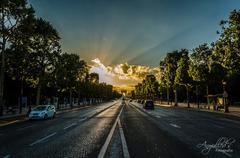 Arc de Triomphe at sunset