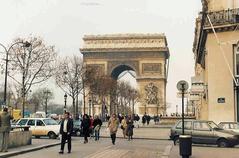 Arc de Triomphe in Paris at sunset