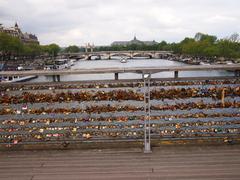 Love padlocks on the Passerelle Léopold-Sédar-Senghor