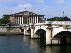 Bourbon Palace and Concorde Bridge in Paris