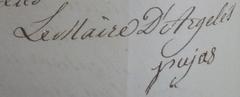 1815 signature of Argelès mayor Paul Pujas