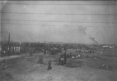 Refugees arriving on a beach