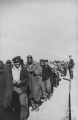 Arrival of a column of Republican refugees at the Argelès-sur-Mer concentration camp