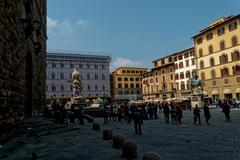 Piazza della Signoria with Neptune Fountain and Equestrian Statue of Cosimo I