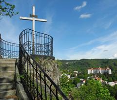 Viewpoint Petershöhe in Karlovy Vary with Hotel Imperial in the background