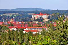 Pirna city panorama with Schloss Sonnenstein