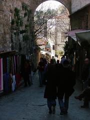 street scene in Turkey with buildings and people