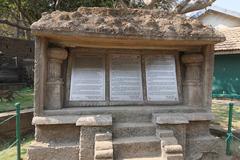 Elephanta Caves information board on Gharapuri Island