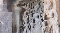 Ardhanarishvara sculpture in Elephanta Caves