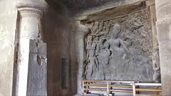 Ardhanarishvara statue in Elephanta main cave