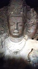 Buddha in meditation at Elephanta Caves