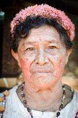 Indigenous Guarani Kaiowa woman, Dona Maresiana, standing outdoors