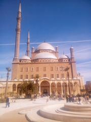 Mohamed Ali Mosque against a clear blue sky