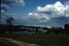 view from Kolomenskoe hills to the dams in Nagatino, Moscow